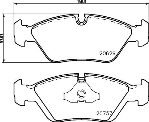 HELLA 8DB 355 006-511 - Тормозные колодки, дисковые, комплект unicars.by