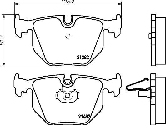 HELLA 8DB 355 008-091 - Тормозные колодки, дисковые, комплект unicars.by