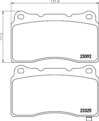 HELLA 8DB 355 006-601 - Тормозные колодки, дисковые, комплект unicars.by