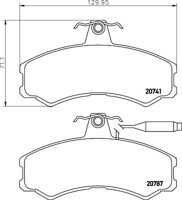 HELLA 8DB 355 006-011 - Тормозные колодки, дисковые, комплект unicars.by