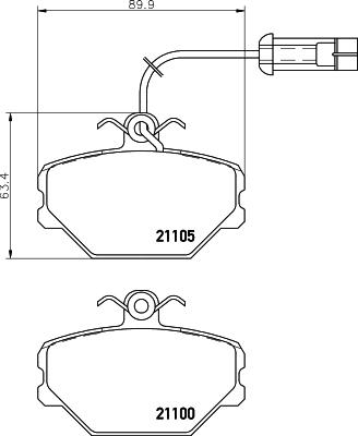 HELLA 8DB 355 006-191 - Тормозные колодки, дисковые, комплект unicars.by