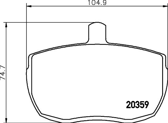 HELLA 8DB 355 006-361 - Тормозные колодки, дисковые, комплект unicars.by