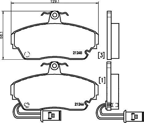 HELLA 8DB 355 006-291 - Тормозные колодки, дисковые, комплект unicars.by