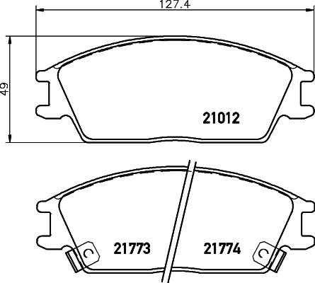 HELLA 8DB 355 026-841 - Тормозные колодки, дисковые, комплект unicars.by