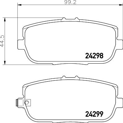 HELLA 8DB 355 006-781 - Тормозные колодки, дисковые, комплект unicars.by