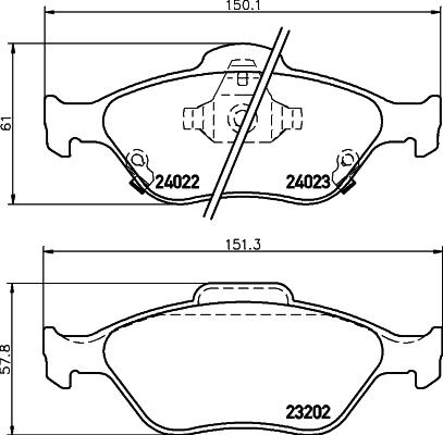 HELLA 8DB 355 006-721 - Тормозные колодки, дисковые, комплект unicars.by