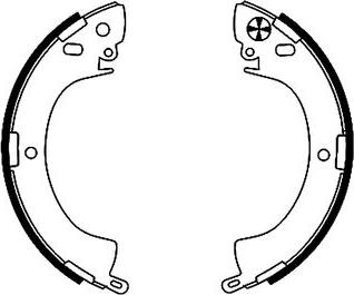 HELLA 8DB 355 000-821 - Комплект тормозных колодок, барабанные unicars.by