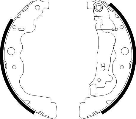 HELLA 8DB 355 000-301 - Комплект тормозных колодок, барабанные unicars.by