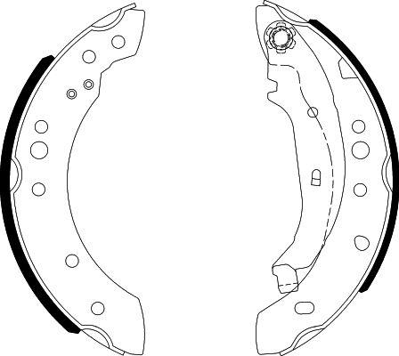 HELLA 8DB 355 000-371 - Комплект тормозных колодок, барабанные unicars.by