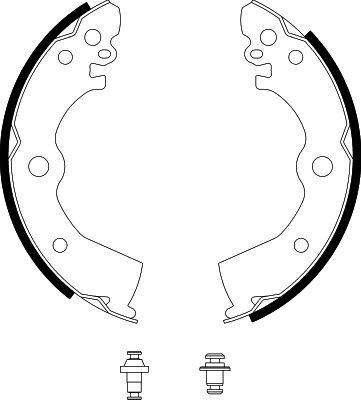 HELLA 8DB 355 001-411 - Комплект тормозных колодок, барабанные unicars.by