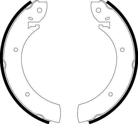 HELLA 8DB 355 001-391 - Комплект тормозных колодок, барабанные unicars.by