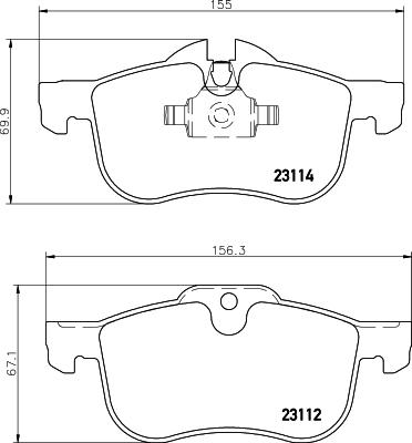 HELLA 8DB 355 008-941 - Тормозные колодки, дисковые, комплект unicars.by