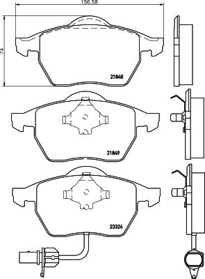 HELLA 8DB 355 008-911 - Тормозные колодки, дисковые, комплект unicars.by