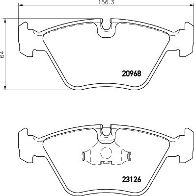 HELLA 8DB 355 008-971 - Тормозные колодки, дисковые, комплект unicars.by