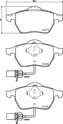 HELLA 8DB 355 008-411 - Тормозные колодки, дисковые, комплект unicars.by