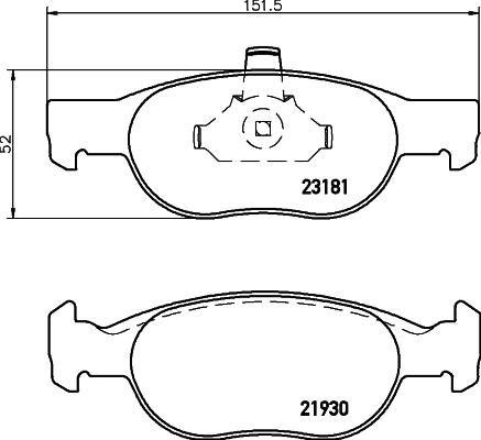 HELLA 8DB 355 008-431 - Тормозные колодки, дисковые, комплект unicars.by