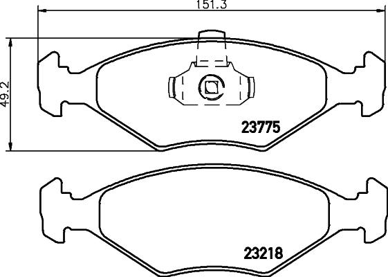 HELLA 8DB 355 008-511 - Тормозные колодки, дисковые, комплект unicars.by