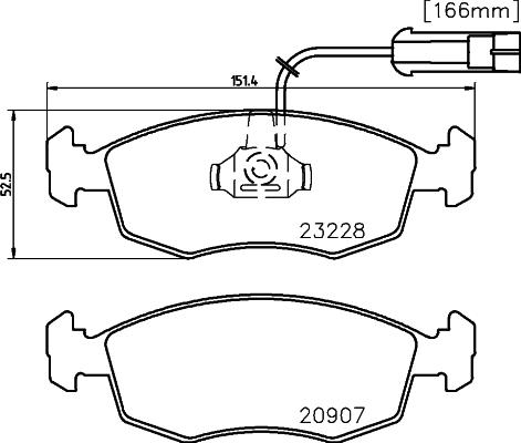 HELLA 8DB 355 008-521 - Тормозные колодки, дисковые, комплект unicars.by