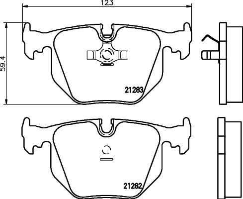 HELLA 8DB 355 008-121 - Тормозные колодки, дисковые, комплект unicars.by