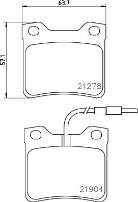 HELLA 8DB 355 008-171 - Тормозные колодки, дисковые, комплект unicars.by