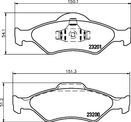 HELLA 8DB 355 008-891 - Тормозные колодки, дисковые, комплект unicars.by