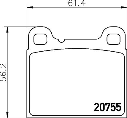 HELLA 8DB 355 008-801 - Тормозные колодки, дисковые, комплект unicars.by