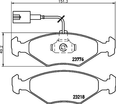 HELLA 8DB 355 008-811 - Тормозные колодки, дисковые, комплект unicars.by