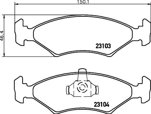 HELLA 8DB 355 008-331 - Тормозные колодки, дисковые, комплект unicars.by