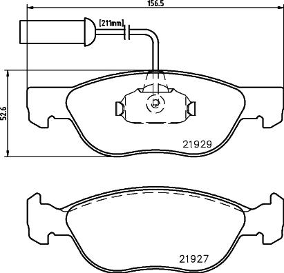 HELLA 8DB 355 008-321 - Тормозные колодки, дисковые, комплект unicars.by