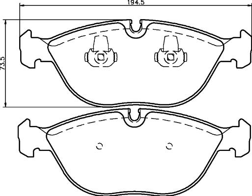 HELLA 8DB 355 008-261 - Тормозные колодки, дисковые, комплект unicars.by