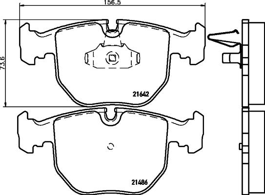 HELLA 8DB 355 008-281 - Тормозные колодки, дисковые, комплект unicars.by