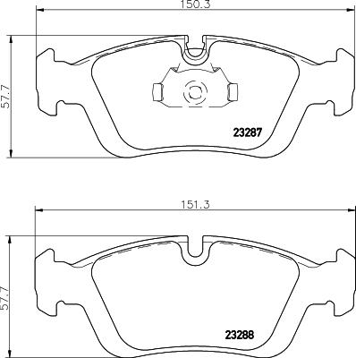 HELLA 8DB 355 008-741 - Тормозные колодки, дисковые, комплект unicars.by