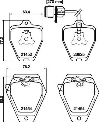 HELLA 8DB 355 008-781 - Тормозные колодки, дисковые, комплект unicars.by