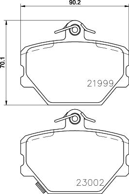 HELLA 8DB 355 008-721 - Тормозные колодки, дисковые, комплект unicars.by