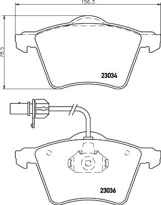 HELLA 8DB 355 008-771 - Тормозные колодки, дисковые, комплект unicars.by