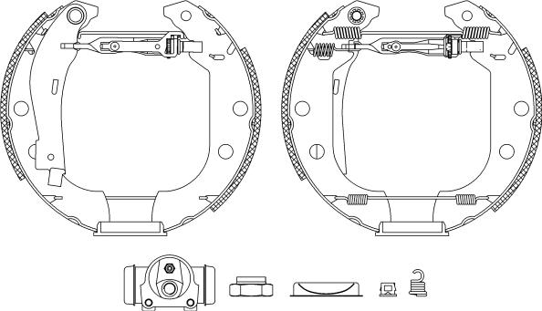 HELLA 8DB 355 003-951 - Комплект тормозных колодок, барабанные unicars.by