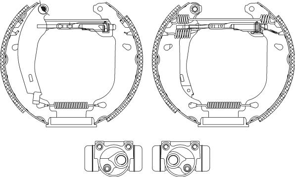 HELLA 8DB 355 003-901 - Комплект тормозных колодок, барабанные unicars.by