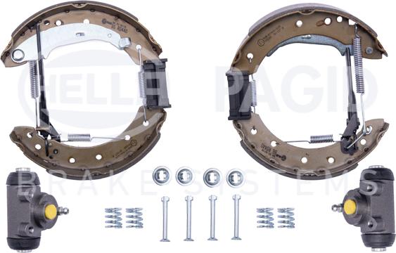 HELLA 8DB 355 003-981 - Комплект тормозных колодок, барабанные unicars.by