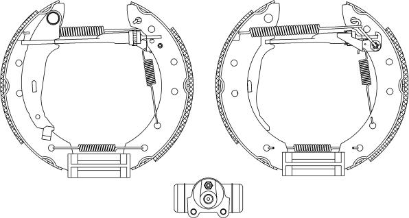 HELLA 8DB 355 003-981 - Комплект тормозных колодок, барабанные unicars.by