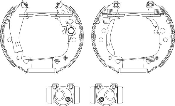 HELLA 8DB 355 003-931 - Комплект тормозных колодок, барабанные unicars.by