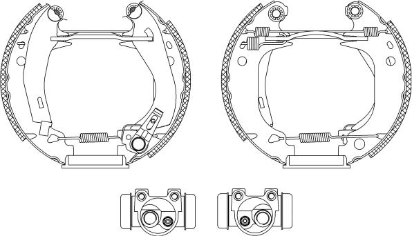 HELLA 8DB 355 003-921 - Комплект тормозных колодок, барабанные unicars.by