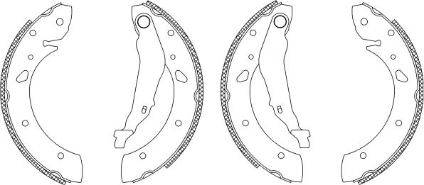 HELLA 8DB 355 003-451 - Комплект тормозных колодок, барабанные unicars.by