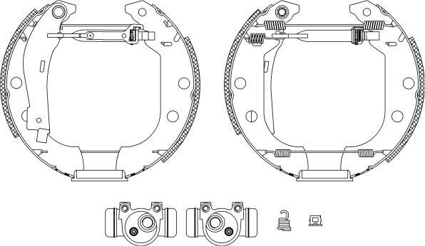 HELLA 8DB 355 003-691 - Комплект тормозных колодок, барабанные unicars.by