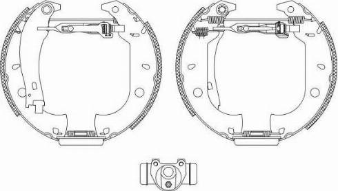 HELLA 8DB 355 003-631 - Комплект тормозных колодок, барабанные unicars.by