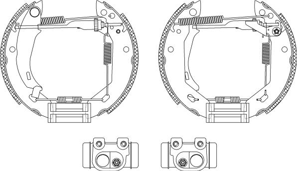 HELLA 8DB 355 003-671 - Комплект тормозных колодок, барабанные unicars.by