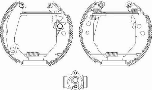 HELLA 8DB 355 003-791 - Комплект тормозных колодок, барабанные unicars.by