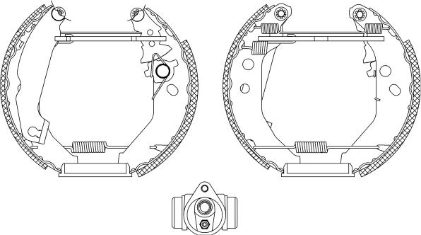 HELLA 8DB 355 003-781 - Комплект тормозных колодок, барабанные unicars.by