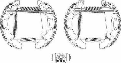 HELLA 8DB 355 003-731 - Комплект тормозных колодок, барабанные unicars.by