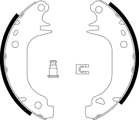 HELLA 8DB 355 002-001 - Комплект тормозных колодок, барабанные unicars.by