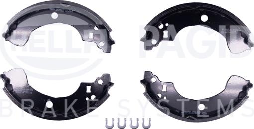 HELLA 8DB 355 002-881 - Комплект тормозных колодок, барабанные unicars.by